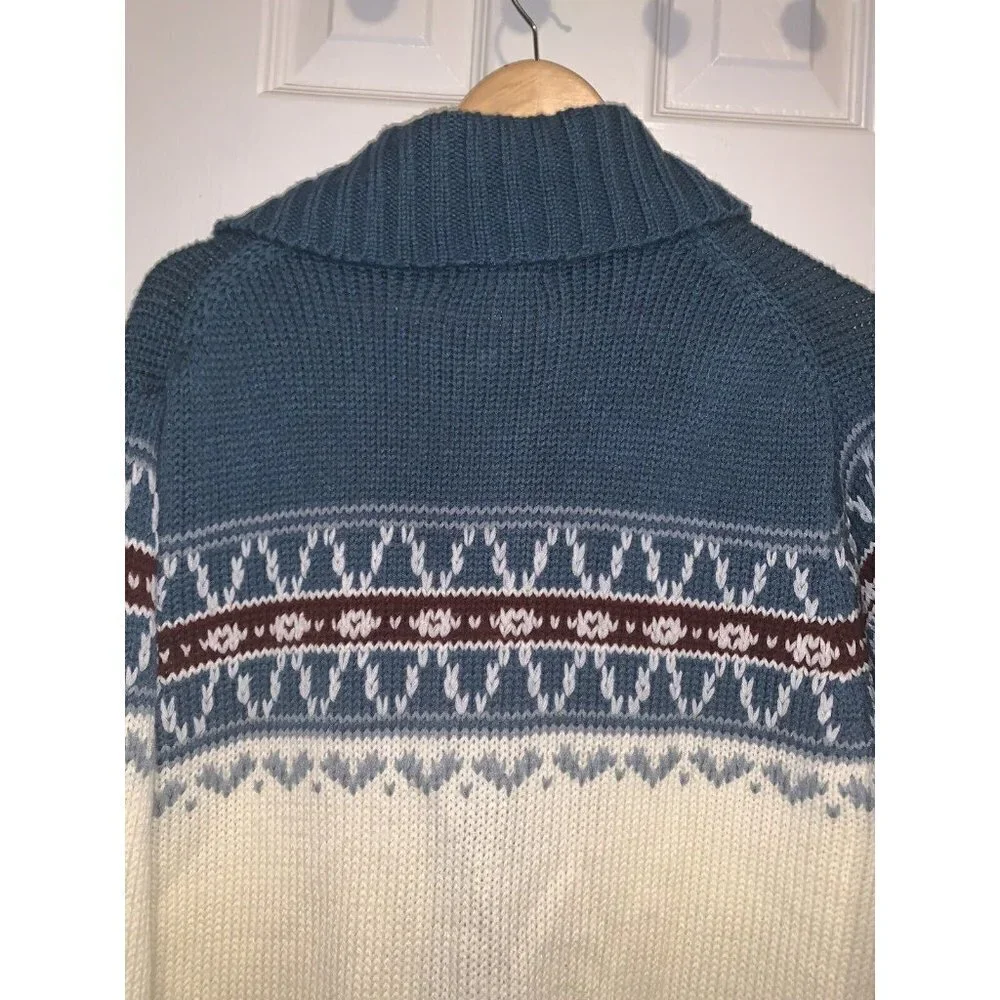 Sigallo Vintage Acrylic Button Down Grandpacore Winter Sweater Cardigan Large